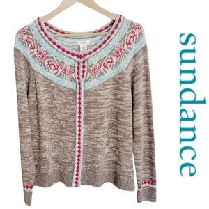 Sundance Brown and Red Patterned Cardigan